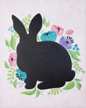 floral rabbit chalkboard