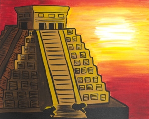 mayan temple sunset (1)