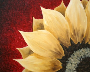 red sunflower design variation 1